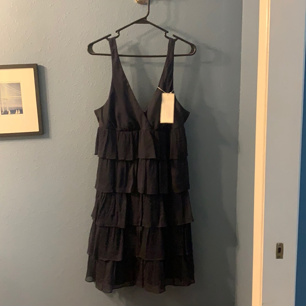 JCrew silk dress, navy blue NWT
